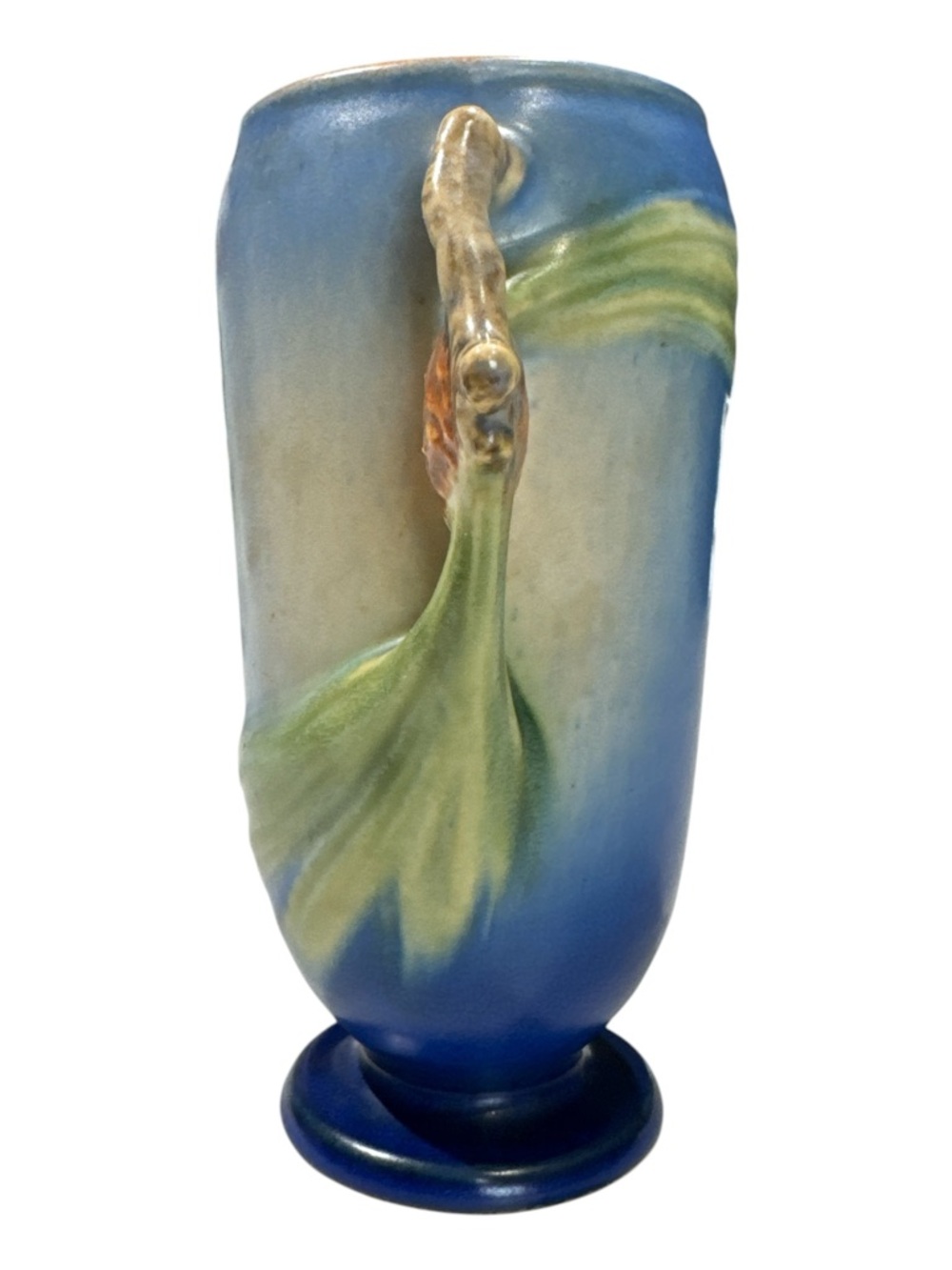 Signed Roseville Pinecone Blue 6" Ceramic Pottery Vase #748-6 - Picture 4 of 7